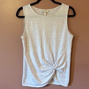 LOFT Speckled White Tank Top